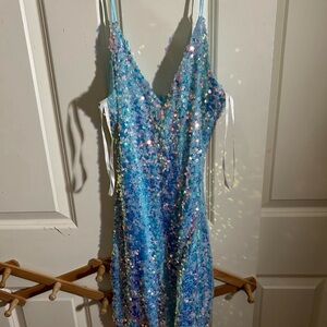 blue sequin dress. Great for homecoming or a party. Never worn.